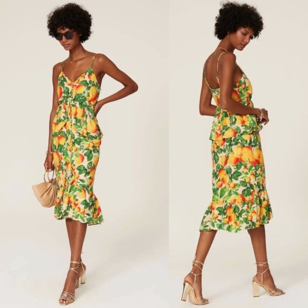 FARM Rio Sands Linen Blend Midi Dress